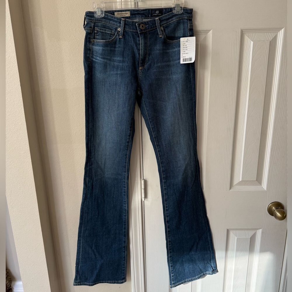 AG Adriano Goldschmied Jeans 27 Mid Rise Stevie Boot Boot Cut Jeans Medium Wash